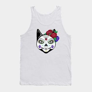 Day of the Dead Cat Sugar Skull Tank Top